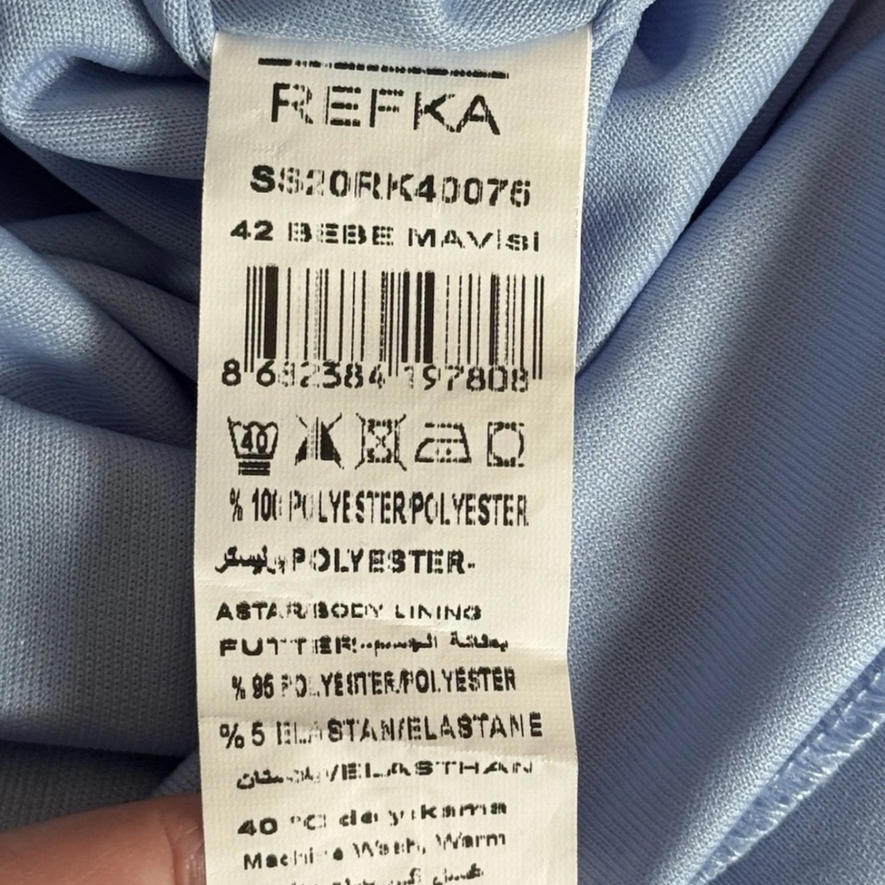 REFKA Blue Abstract Balloon Long Sleeve Maxi Dress Size 10 Modest Chic Prairie - Picture 8 of 9